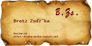 Bretz Zsóka névjegykártya